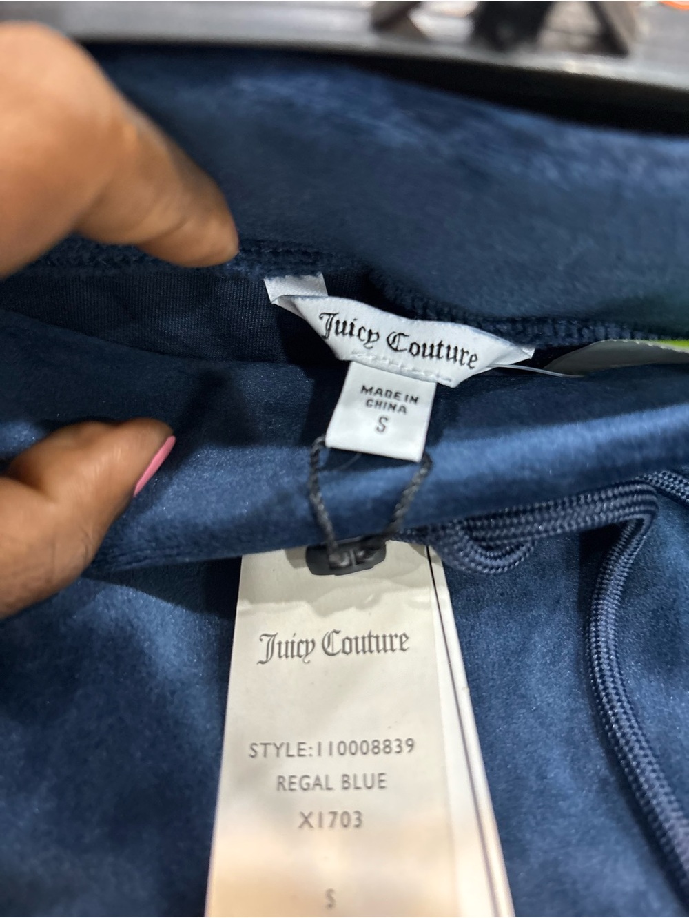 Juicy Couture Regal Blue Velour Sweatpants - Picture 4 of 5